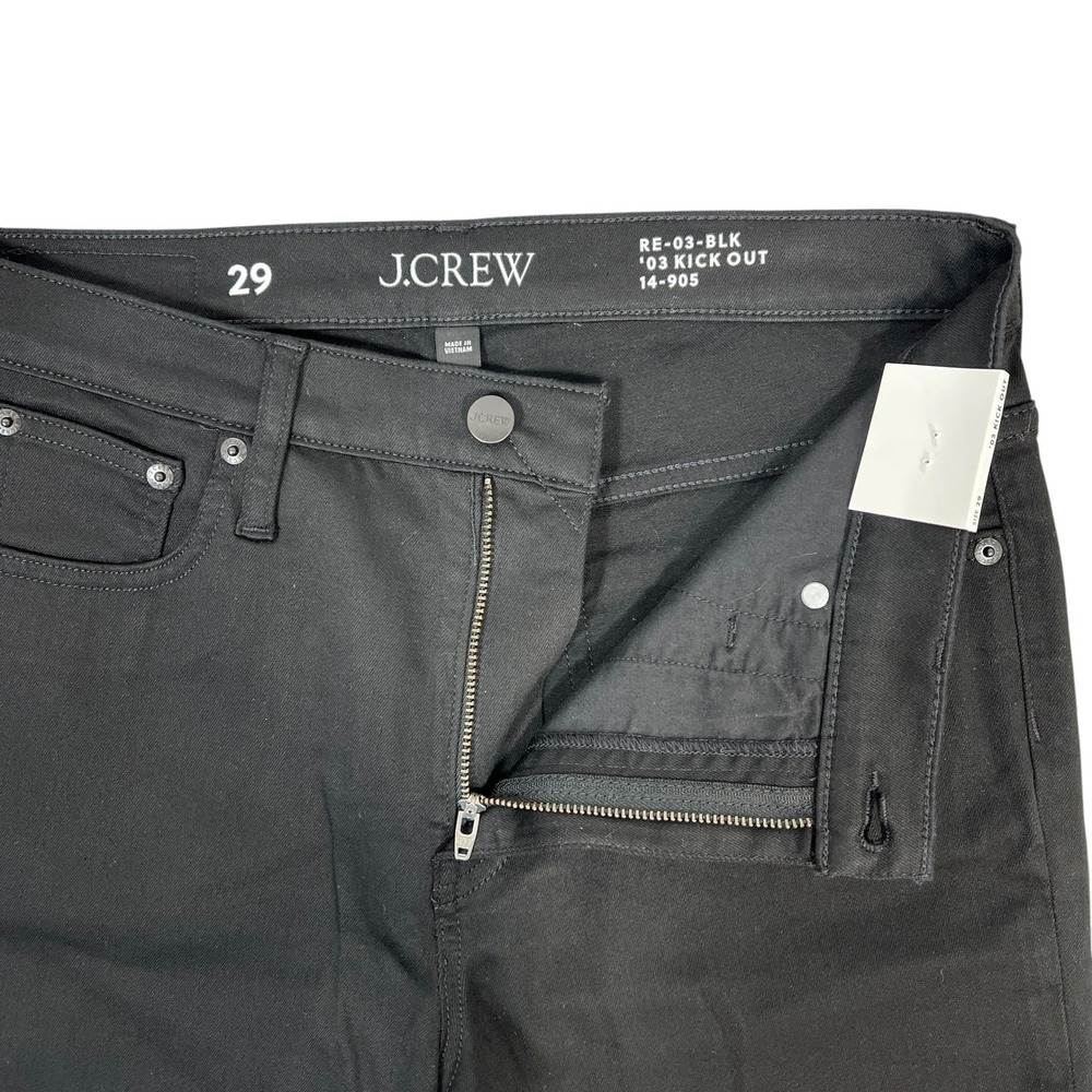 J. Crew '03 Kick Out Mid-Rise Crop Flare Jeans 29" Black Minimalist Stretchy NEW - Picture 4 of 9